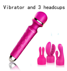 Deluxe Multi-Speed Waterproof G-Spot Vibrators Sex Products with 3 free heads